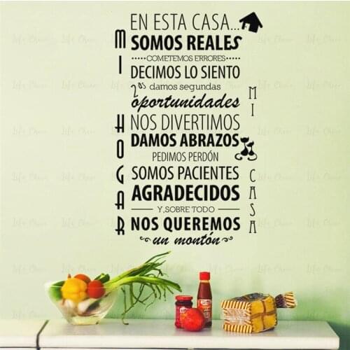En ESTA CASA house system of the Spanish house rules wall stickers vinyl mural artist home decoration stickers