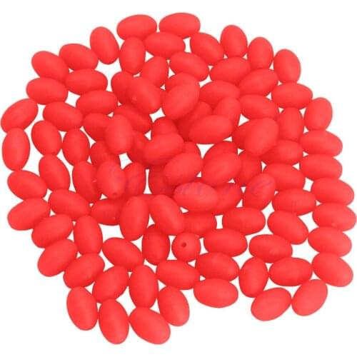 2021 New 100Pcs Oval Luminous Fishing Lures Fishing Beads Sea Hard Floating Float Tackles