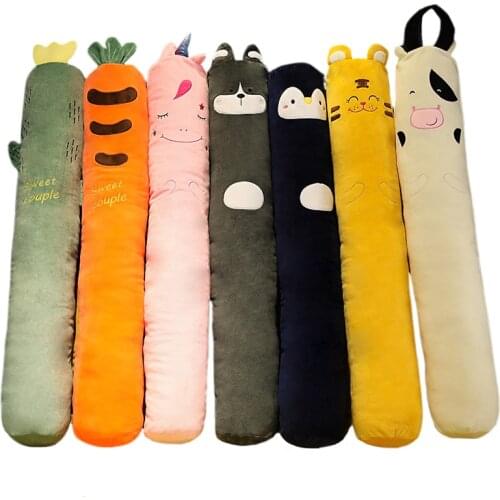 60-160CM Cartoon Plants/Animals Plush Long PillowCarrot Unicorn Tiger Husky Cow Long Cushion Stuffed Toys Bedroom Leg Sleeping