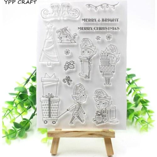 YPP CRAFT Merry&Bright Transparent Clear Silicone Stamps for DIY Scrapbooking/Card Making/Kids Christmas Decoration Supplies 212