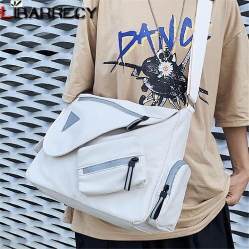 Fashion Reflective Strip Designer Womens Shoulder Bags Youth Student School Bookbag High Quality Nylon Ladies Messenger Bag Sac
