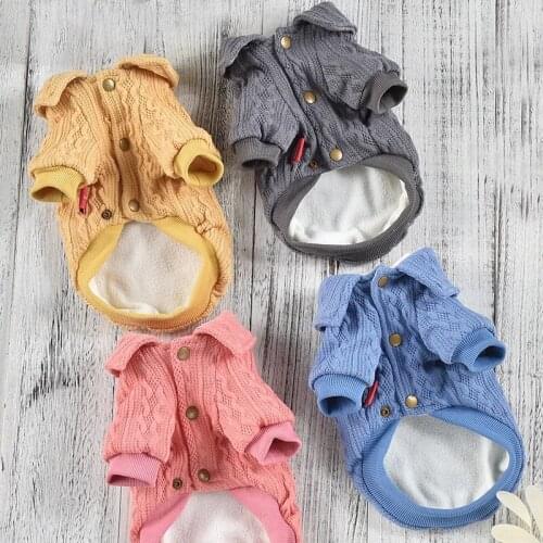 Warm Small Dog Overcoat Pets Clothes Winter Dogs Knitted Apparel Puppy Hoodies Sweater For Cats Coat Yorkshire Pomeranian Outfit