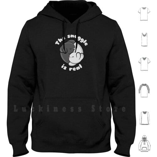 The Snuggle Is Real hoodies long sleeve Spirituality Buddhism Cute Animal Rabbit Cute Cuddle Bunny Yang Snuggle Yin