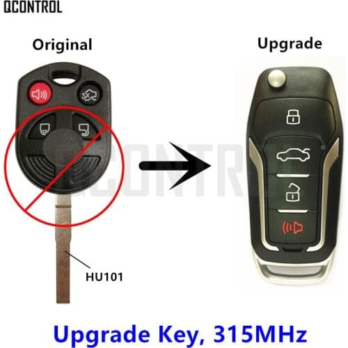QCONTROL Upgraded Remote Key Fit for Ford Escape Focus C-Max Transit Connect Vehicle HU101 Blade OUCD6000022 315MHz