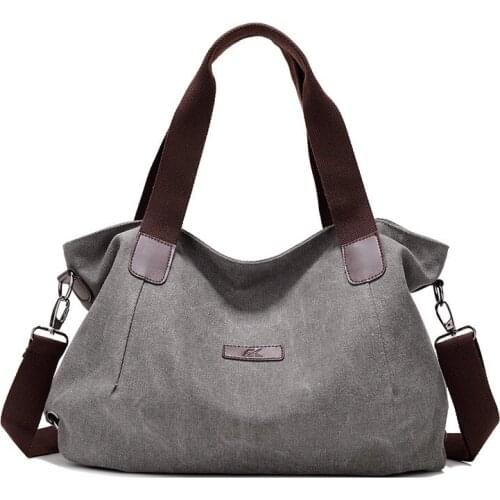 European American Style Ladies Tote Handbags Women Casual Simple Big Capacity Shoulder Crossbody Canvas Bags Retro bolsos mujer