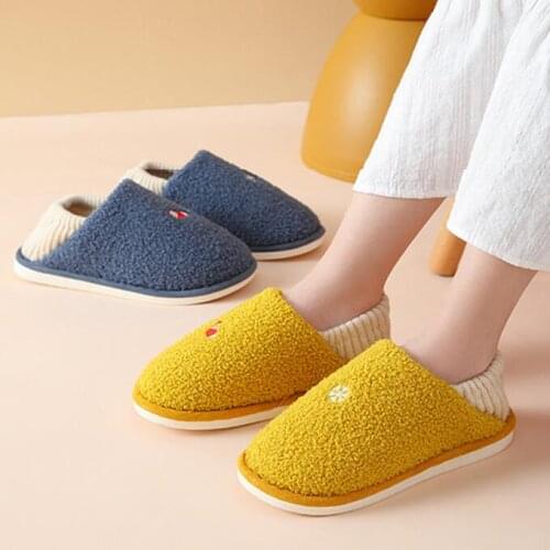 Winter Womens Cotton Slippers Home Indoor Soft Soles Flat with Comfort Short Plush Solid Fur Shoes for Female Unisex House Shoe