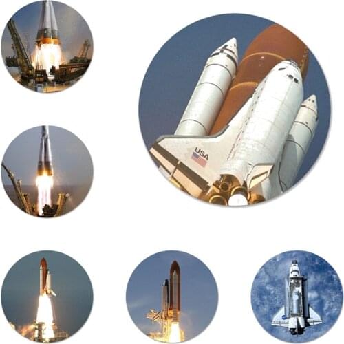 Space Shuttle Launch Icons Pins Badge Decoration Brooches Metal Badges For Clothes Backpack Decoration 58mm