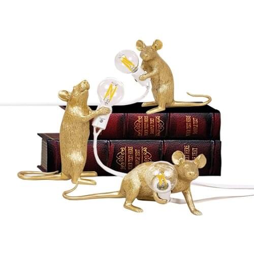 Golden animal mouse lights Nordic sitting room dining-room, bedroom clothing store mini mouselamp night light