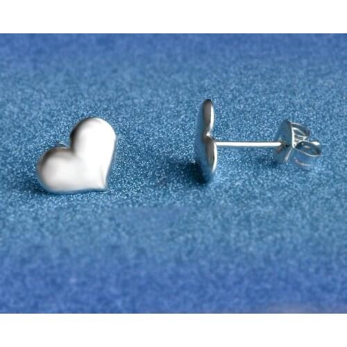 1 Pair Good Quality 925 Sterling Silver Earring Pretty Heart Stud Earrings For Women Party Accessories Charm Gifts