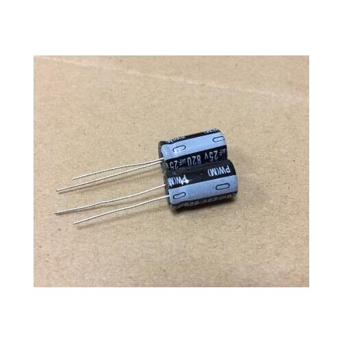 10PCS 25V 820UF 10x20mm Aluminum Electrolytic Capacitor