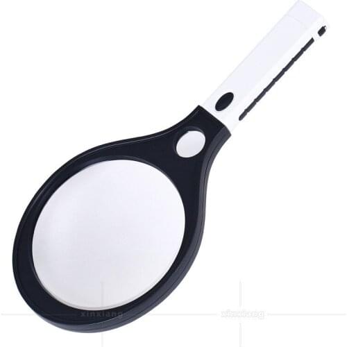 150mm hand-held racket-type LED lamp money checking purple lamp large mirror 2 times 10 times reading HD magnifying glass