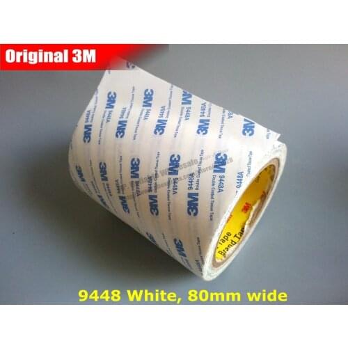 80mm*50M) 3M9448 White Double Sided Acrylic Adhesive Tape, General Industrial Assembly, Panel Laminating, Electrics Parts Fix
