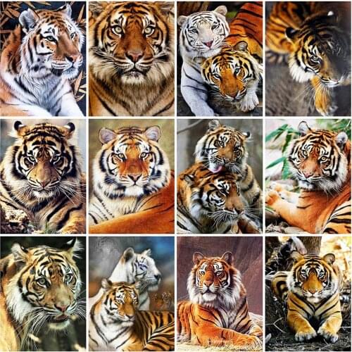 5D DIY Diamond Painting Tiger Full Square/Round Drill Diamond Embroidery Animals Rhinestone Picture Mosaic Sale Home Decor Gift