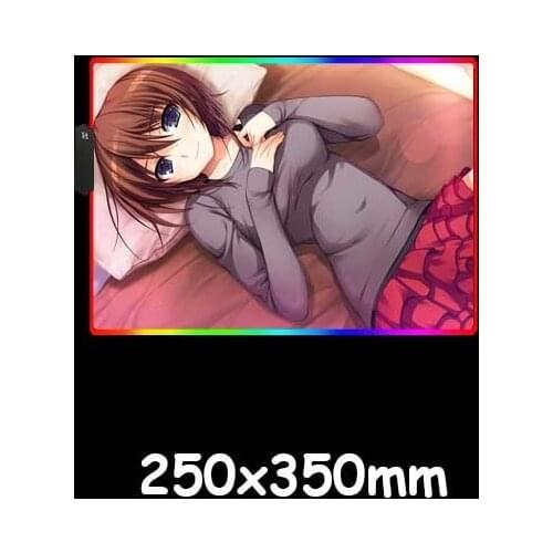 Mairuige Large RGB Mouse Pad Black LockEdge Anime Sexy Red Skirt Sister HD Custom Office Computer Desk Mat Speed Rubber Non-slip