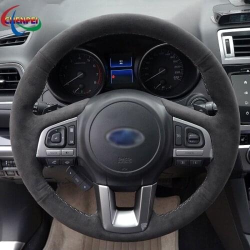 DIY Anti-Slip Black Suede Car Steering Wheel Cover For Subaru Legacy XV 2015-2017 Outback 2014-2017 Forester 2015-2018