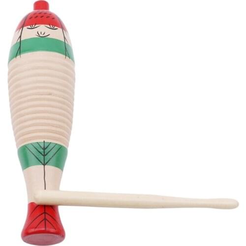 Long Large Wooden Fish Frog Percussion For Children Kid Musical Instrument Accessories Birthday Chritmas Gift