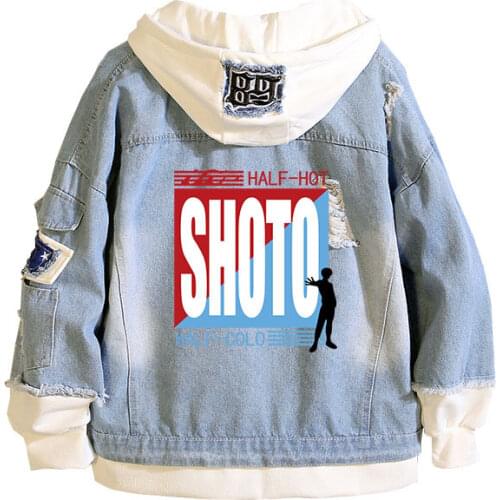 My hero college hoodie 2 yuan coke frozen green valley out of long coat animation clothes denim jacket