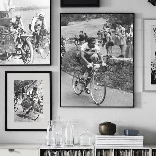 France Cycling Race Poster Vintage Photography Frederico Bahomontes Canvas Painting Bike Wall Art Pictures for Home Decoration