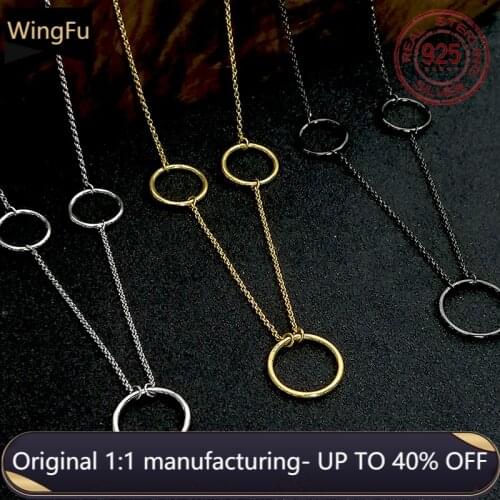 S925 sterling silver o-ring pendant gold silver black necklace fashion luxury brand monaco jewelry gift