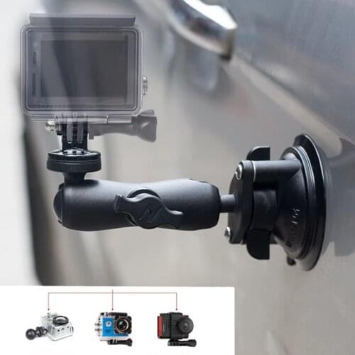 Twist Lock Suction Cup Mount, Short / Long Double Socket Arm & 1" Diameter Ball with for GoPro Hero Adapter for gopro