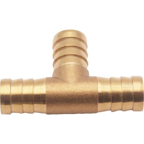 Brass Hose Barb Tee, 3/4" Hose ID Barbed, 3-Way Tee Brass Fuel Hose Fitting, Coupler Adapter for Fuel Gas Water