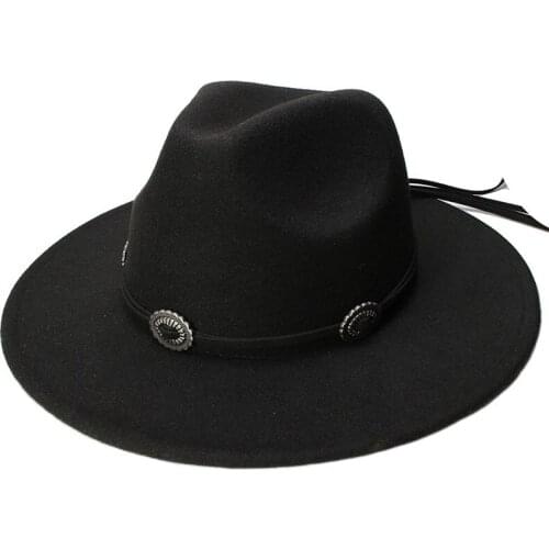 LUCKYLIANJI Retro Kid Child Vintage 100% Wool Wide Brim Cap Fedora Panama Jazz Bowler Hat Rope Band with Accessory(54cm/Adjust)