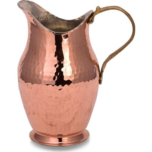 Handcrafted Copper Pitcher 100% Pure Copper Jug HammerTattoo Motif Decorative Vase Handmade Copper Decanter Traditional Carafer