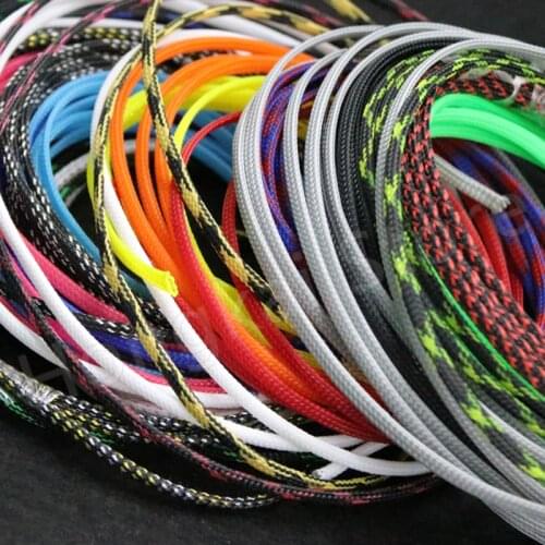 Multicolor PET Nylon Braided Sleeve Tube Ø12mm Three Weave Encryption Wire Protection Sleeve -60℃~125℃ Good Flexibility