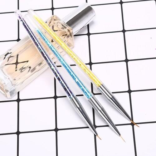 3Pcs/set Professional High Quality UV Gel Polish Tips 3D Design Manicure Drawing Tool Kit Nail Art Lines Painting Pen Brush