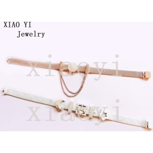 XIAOYI 2020 New 100% S925 Bow crown star heart-shaped safety chain clip romantic gift birthday bracelet female beautiful