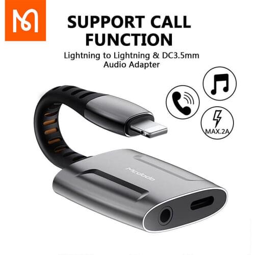 【Support mic in Pubg】MCDODO Aux Audio Cable Lightning To 3.5mm Jack Audio Headphone Converter Splitter