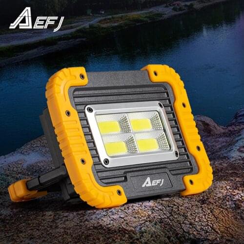 50w Portable Flashlight Torch USB Rechargeable LED Work Light COB Lanterna Hanging Solar lamp For Outdoor Camping