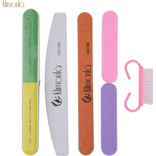 Professional 6pcs/Set Fingernail Sanding Kits Nail Clean Brush Pedicure Care Rectangular Buffing File Grit Sand Manicure Tools