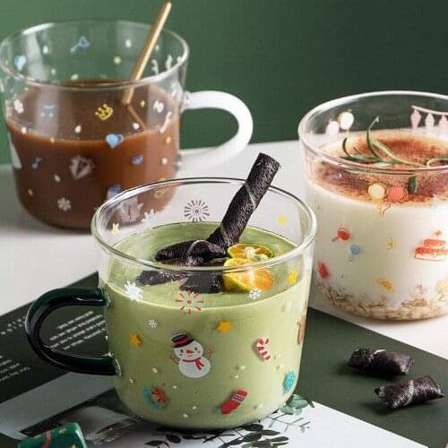 Christmas Glass Cup Creative Household Cup High Borosilicate Glass Festivals Cup