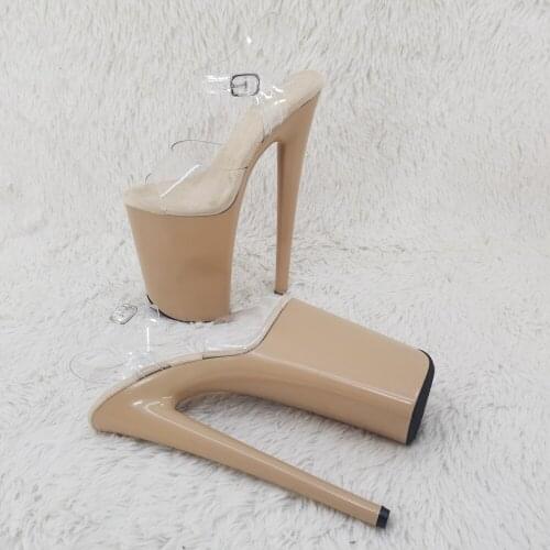 Leecabe 23CM/9inches PVC upper Platform Sexy High Heels Sandals Pole Dance shoes