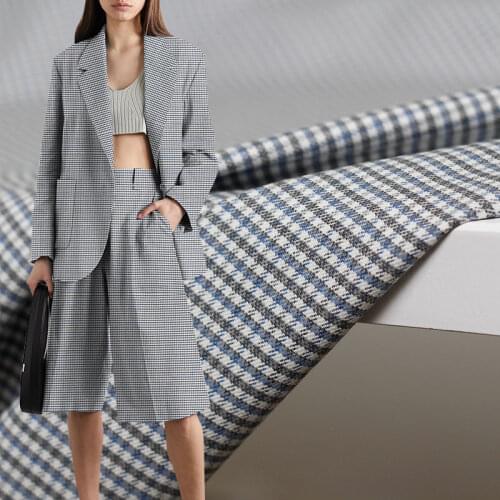Red Raspberry Blue White Houndstooth Wool Fabrics Garment Materials Spring Women Coat Jacket Pants Sewing Cloth Freeshipping