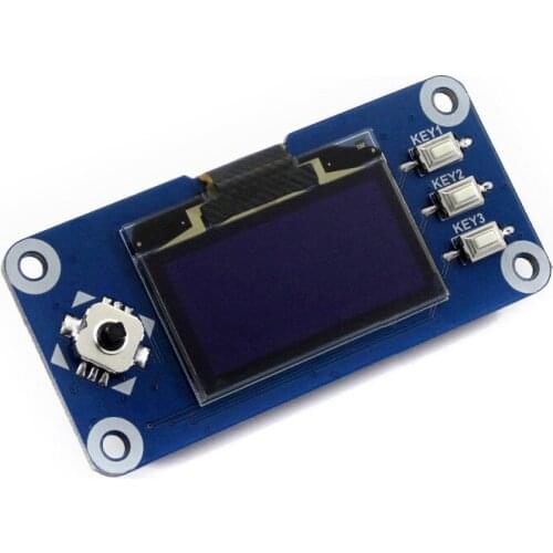 1.3inch OLED Display Blue HAT For Raspberry Pi/Jetson Nano, 128*64 Pixels, SPI/I2C Interface