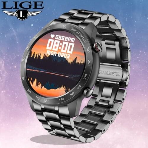 LIGE Bluetooth Call Fashion Smart Watch Men Women Music Playback Waterproof Sports Watch Pedometer Smartwatch Fitness Bracelet