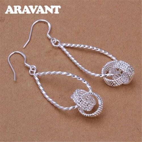 New Arrival 925 Silver Earrings Twisted Weave Ball Long Tassel Drop Earring For Women Fashion Jewelry