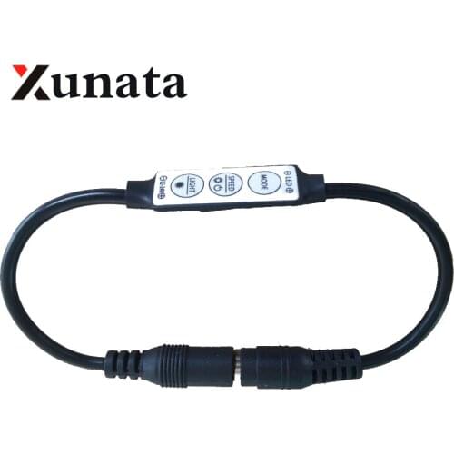 1pc black color 12V 24V Mini 3key LED dimmer mini led controller with DC connector 12A Good Quality