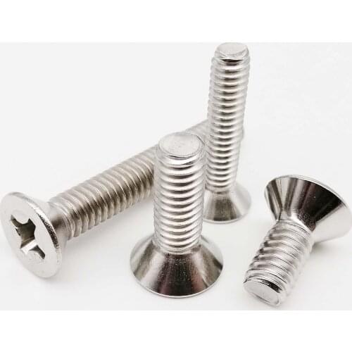 10pcs UNC 1/4-20 US Coarse Thread 304 A2-70 Stainless Steel Cross Phillips Flat Countersunk Head Screw Bolt High Quality