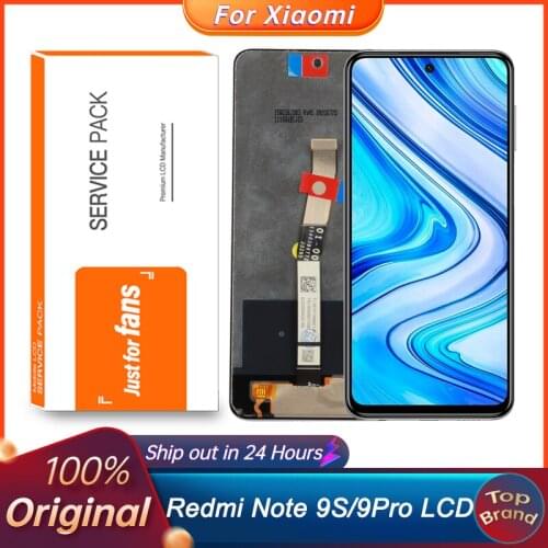 100% Original 6.67" LCD With Frame For Xiaomi Redmi Note 9S LCD Display Screen For Xiaomi Redmi Note 9 PRO LCD Screen 10-Touch