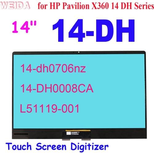 14" Touch Screen for HP Pavilion X360 14-DH 14 DH Series 14-dh0706nz 14-DH0008CA L51119-001 Touch Screen Digitizer Laptops