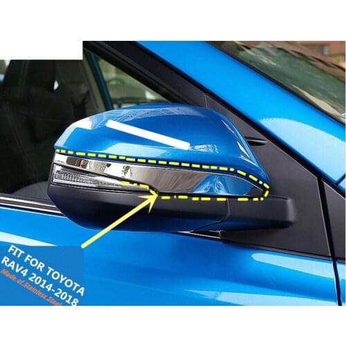 Stainless Steel Side Door Mirrors Rearview Stripe Cover Trim Kit 2 pcs/set For TOYOTA RAV4 RAV 4 2014 2015 2016 2017 2018