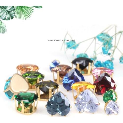 20 Pcs Shiny Zircon 3D Nail Art Decorations Luxury Diamond Heart Crystal Charm Claw Alloy Jewelry Manicure Design Accessories