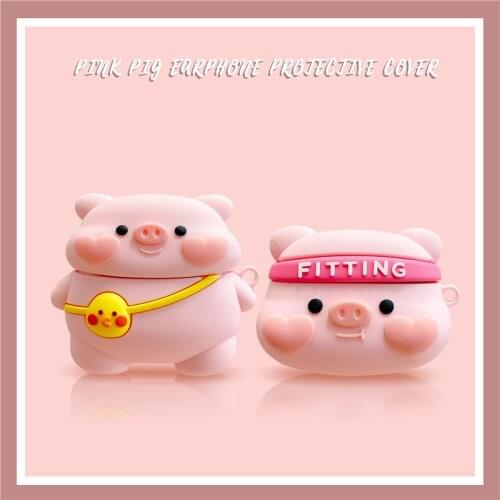 3D Fighting Piggy Cartoon Pig Earphone Case for Airpods 1 2 Pro Silicone Wireless Headphone Charging Box Cover for Airpods Case