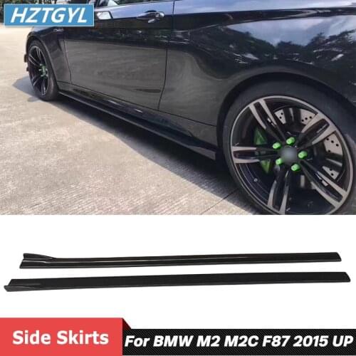 3D Style Carbon Fiber Material Side Skirts Lip Extensions For BMW M2 M2C F87 Car Tuning 2015 Up