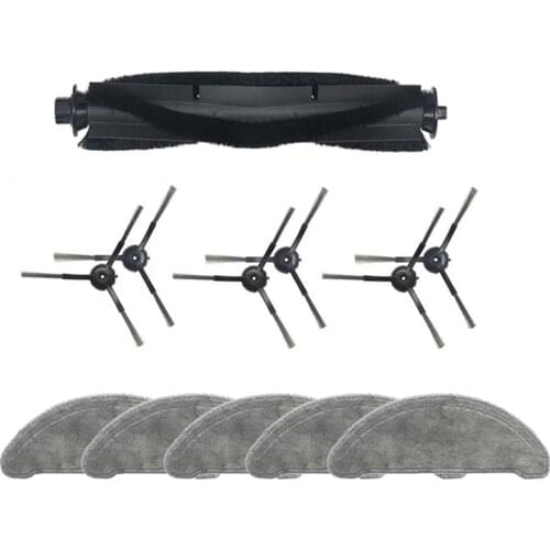 Promotion!12Pcs Main Roller Mop Pad Rag Cloth Side Brush Replacement Parts for Xiaomi Roidmi Eve Plus Robotic Vacuum Cleaner