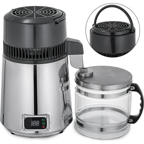 4L Household Pure Water Distiller Temperature Controlled alcohol Distillation Purifier equipment Stainless Steel Glass Jar