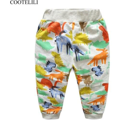 COOTELILI Kids Pants Baby Boys Casual Dinosaur Pants Kids Clothing Cotton Boys Long Trousers Children Baby Boys Clothing Pants